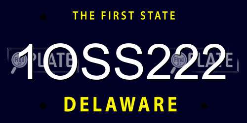 1OSS222 Delaware License Plate