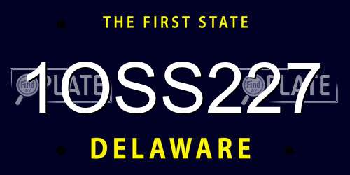 1OSS227 Delaware License Plate