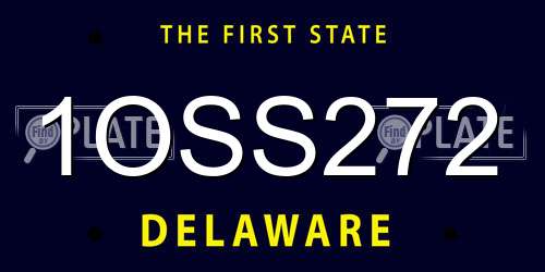 1OSS272 Delaware License Plate