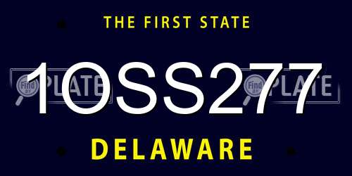 1OSS277 Delaware License Plate