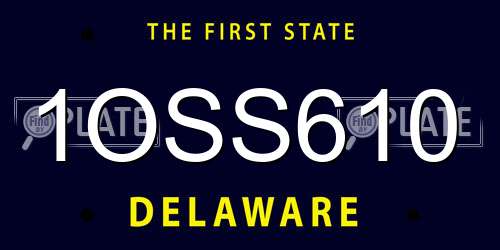 1OSS610 Delaware License Plate