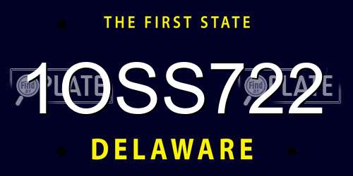 1OSS722 Delaware License Plate