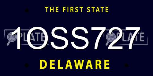 1OSS727 Delaware License Plate