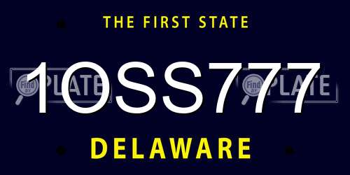 1OSS777 Delaware License Plate