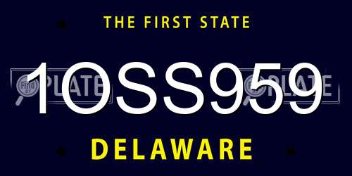1OSS959 Delaware License Plate