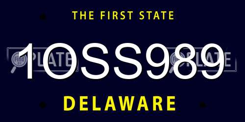 1OSS989 Delaware License Plate