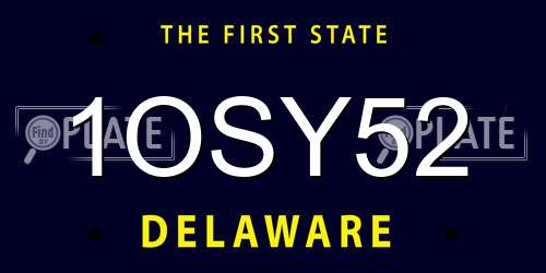 1OSY52 Delaware License Plate