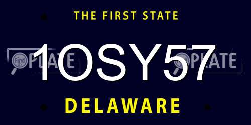 1OSY57 Delaware License Plate