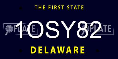 1OSY82 Delaware License Plate