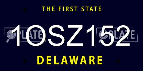 1OSZ152 Delaware License Plate