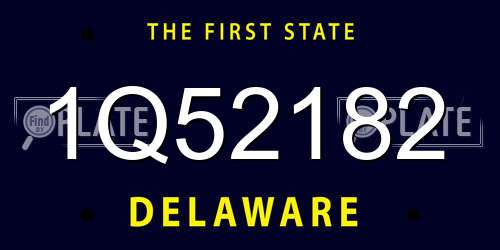 1Q52182 Delaware License Plate