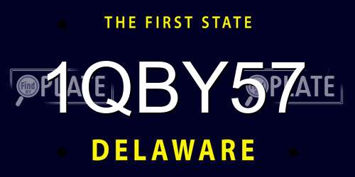 1QBY57 Delaware License Plate