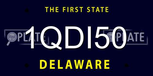 1QDI50 Delaware License Plate