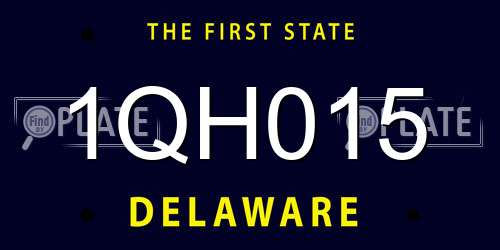 1QH015 Delaware License Plate