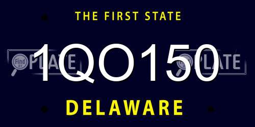 1QO150 Delaware License Plate