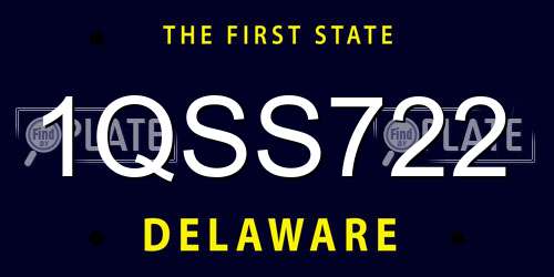 1QSS722 Delaware License Plate