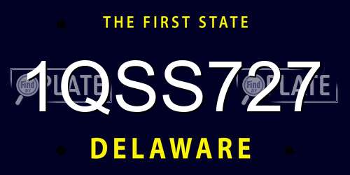 1QSS727 Delaware License Plate
