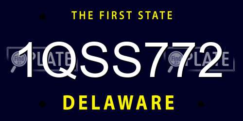 1QSS772 Delaware License Plate