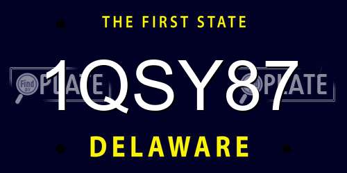 1QSY87 Delaware License Plate