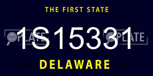 1S15331 Delaware License Plate