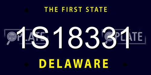 1S18331 Delaware License Plate