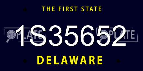 1S35652 Delaware License Plate