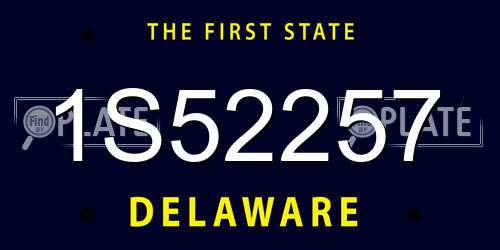 1S52257 Delaware License Plate