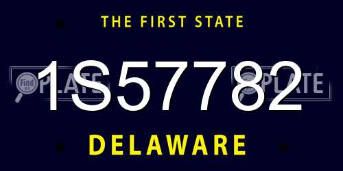 1S57782 Delaware License Plate