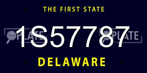 1S57787 Delaware License Plate