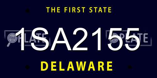 1SA2155 Delaware License Plate