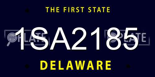 1SA2185 Delaware License Plate