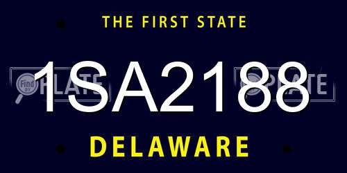 1SA2188 Delaware License Plate