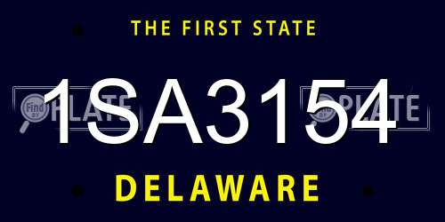 1SA3154 Delaware License Plate