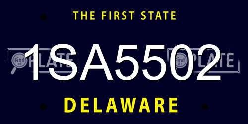 1SA5502 Delaware License Plate