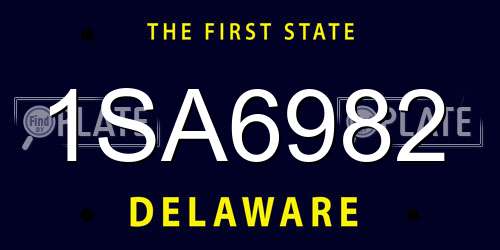 1SA6982 Delaware License Plate