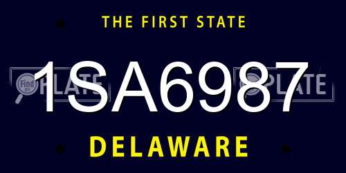 1SA6987 Delaware License Plate