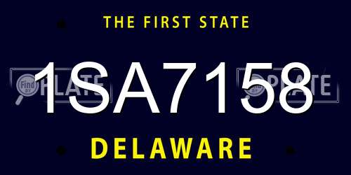1SA7158 Delaware License Plate