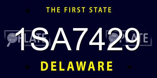 1SA7429 Delaware License Plate