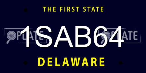 1SAB64 Delaware License Plate