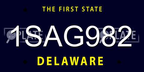 1SAG982 Delaware License Plate