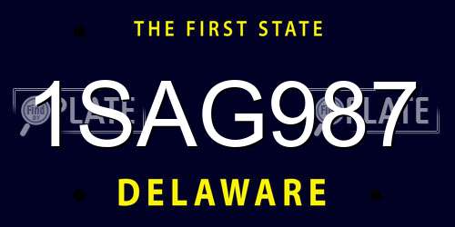 1SAG987 Delaware License Plate