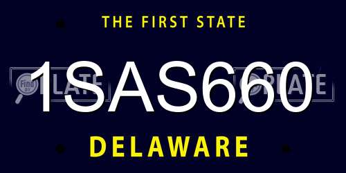 1SAS660 Delaware License Plate