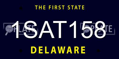 1SAT158 Delaware License Plate