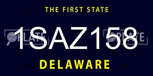 1SAZ158 Delaware License Plate