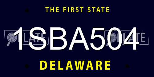 1SBA504 Delaware License Plate