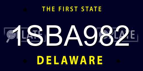 1SBA982 Delaware License Plate