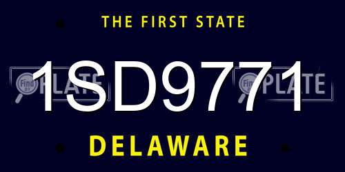 1SD9771 Delaware License Plate