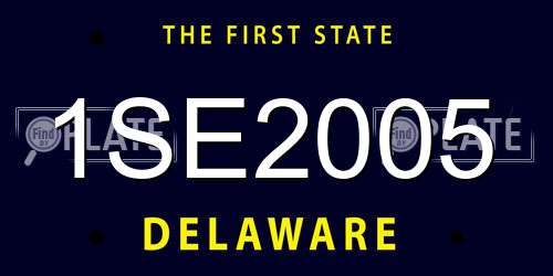 1SE2005 Delaware License Plate