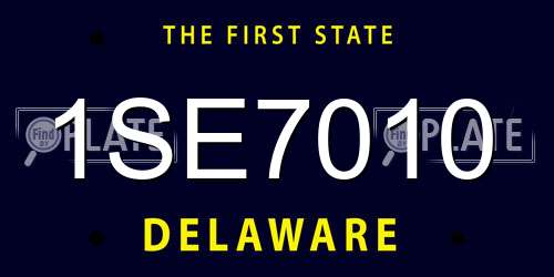 1SE7010 Delaware License Plate