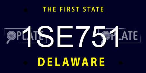 1SE751 Delaware License Plate